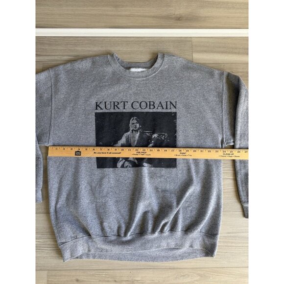 RARE Kurt Cobain Nirvana Grunge‎ Gray Pullover Sweatshirt MTV Unplugged Size XL - Picture 5 of 9